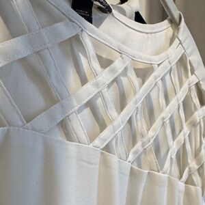 Express White Lattice Yoke Camisole